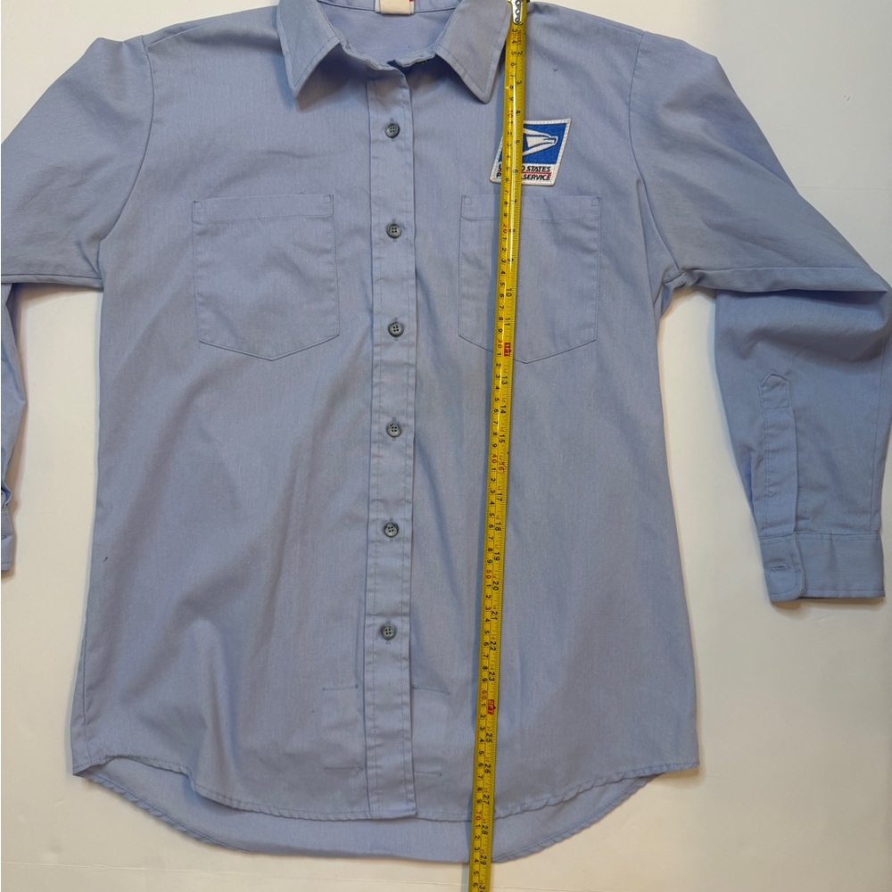 USPS Light Blue Work Shirt - unisex size 38 regular - Picture 10 of 11